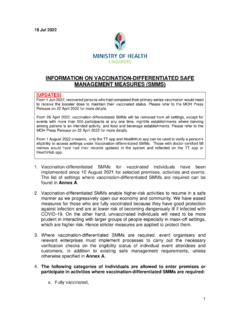 INFORMATION ON VACCINATION-DIFFERENTIATED SAFE …