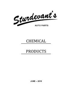 CHEMICAL PRODUCTS - Sturdevant's Auto Parts, …
