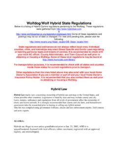Wolfdog/Wolf Hybrid State Regulations