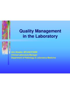 Quality Management in the Laboratory - UCLA