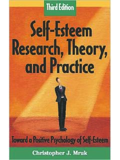 Self-Esteem Research, Theory, and Practice