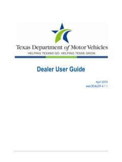 webDEALER 4.1.1 Dealer User Guide - TxDMV