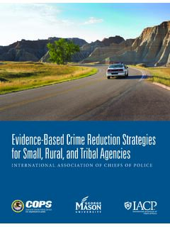 Evidence-Based Crime Reduction Strategies for Small, Rural ...