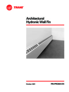 Architectural Hydronic Wall Fin - Trane