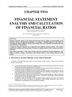 FINANCIAL STATEMENT ANALYSIS AND …