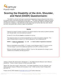 Scoring the Disability of the Arm, Shoulder, and Hand ...
