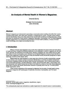 An Analysis of Mental Health in Women’s Magazines
