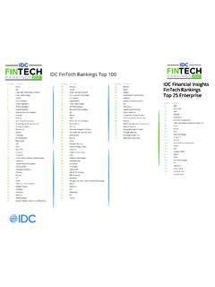 IDC FinTech Rankings Top 100