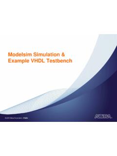 Modelsim Simulation &amp; Example VHDL Testbench