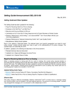 Selling Guide Announcement SEL-2015-06 - Fannie …