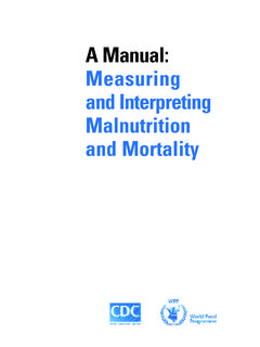 A Manual: Measuring and Interpreting Malnutrition