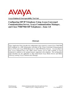 Configuring SIP IP Telephony Using Avaya Converged ...