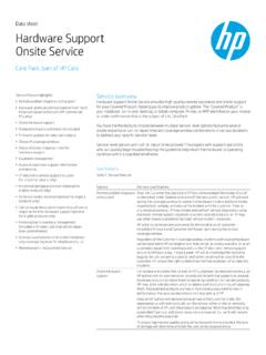 Data sheet Hardware Support Onsite Service