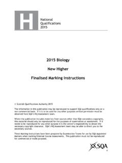 2015 Biology New Higher Finalised Marking Instructions