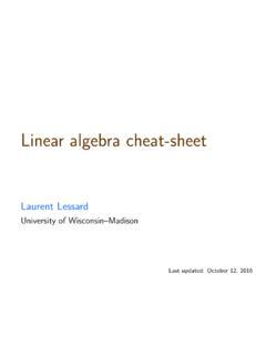 Linear algebra cheat-sheet - Laurent Lessard