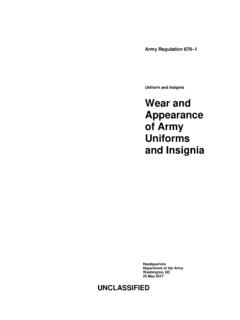Uniform and Insignia Wear and Appearance of Army …
