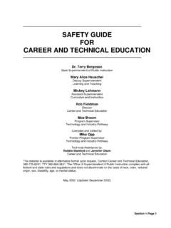 SAFETY GUIDE FOR CAREER AND TECHNICAL EDUCATION