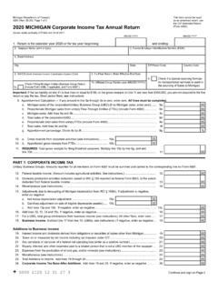 4891, 2020 Michigan Corporate Income Tax Annual Return
