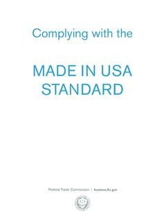 MADE IN USA STANDARD - Federal Trade Commission