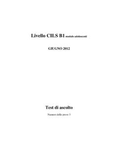 Livello CILS B1 - cils.unistrasi.it