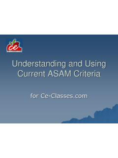 Understanding and Using Current ASAM Criteria