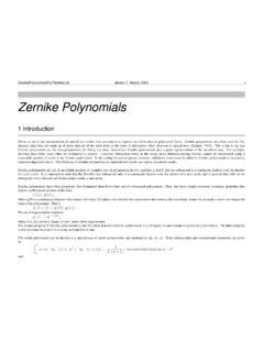 Zernike Polynomials - University of Arizona