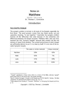 Notes on Matthew - Plano Bible Chapel