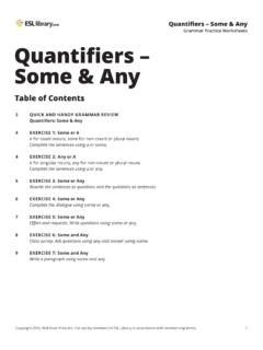 Quantifiers: Some &amp; Any – Grammar Practice Worksheets ...