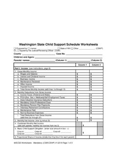 WA State Child Support Schedule Worksheets