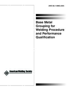 Base Metal Grouping for Welding Procedure and Performance ...