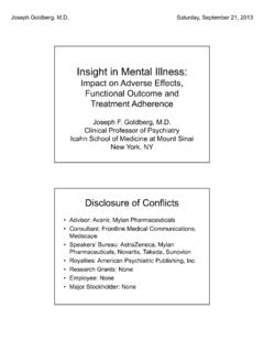 Insight in Mental Illness - ncpsychiatry.org