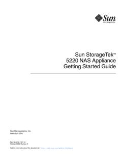 Sun StorageTek 5220 NAS Appliance Getting …