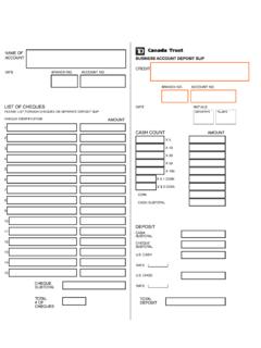 LIST OF CHEQUES CASH COUNT - TD Canada Trust