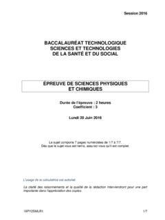 Sujet du bac ST2S Sciences Physiques et Chimiques 2016 ...