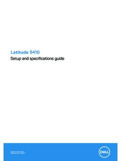Latitude 5410 Setup and specifications guide - Dell