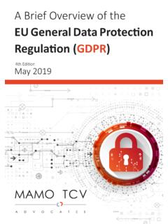 EU General Data Protecti on Regulati on (GDPR) - Mamo TCV
