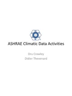 ASHRAE Climatic Data Activities - AIChE