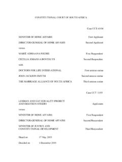 Case CCT 60/04 MINISTER OF HOME AFFAIRS First …