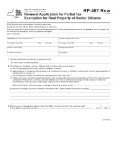 Form RP-467-Rnw Renewal Application for Partial Tax ...