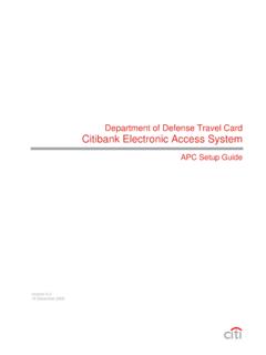 Department of Defense Travel Card Citibank …