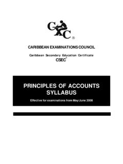 Principles of Accounts - Caribbean Examinations Council