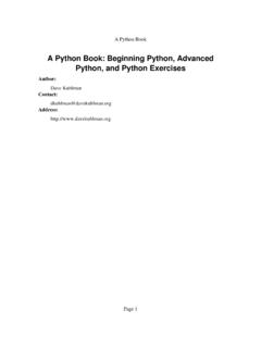 A Python Book: Beginning Python, Advanced Python, and …
