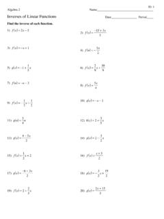Inverses of Linear Functions Date Period - PC\|MAC
