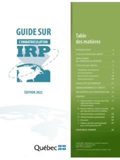 Guide sur l’immatriculation IRP