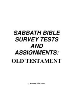 SABBATH BIBLE SURVEY TESTS AND …