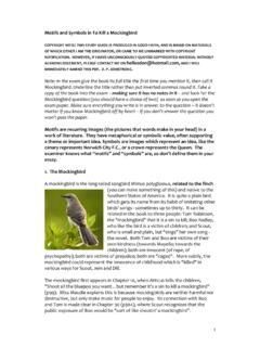Motifs and Symbols in To Kill a Mockingbird - Hellesdon