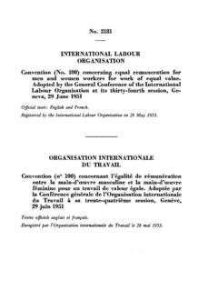 ORGANISATION INTERNATIONALE DU TRAVAIL - Treaty