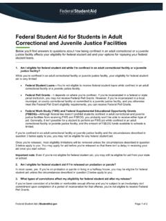 Federal Student Aid for Students in Adult Correctional and ...