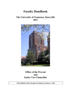 Faculty Handbook - University of Tennessee