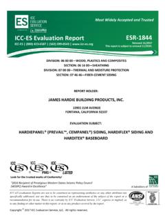 ICC-ES Evaluation Report ESR-1844 - James Hardie Pros